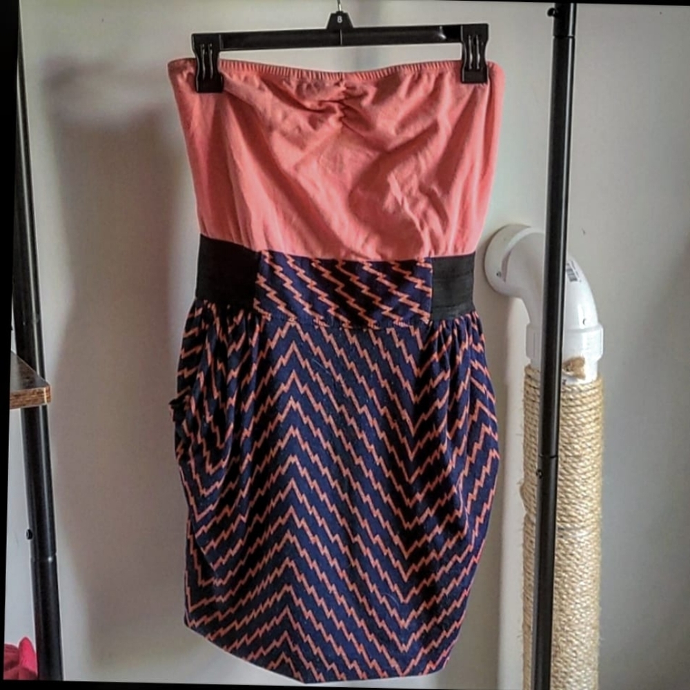 Tube Top Short Dress with Pockets